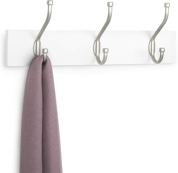 Träväggkrok - Väggkrokar - 3 Standardkrokar 36 cm, Vit, 1 Styck