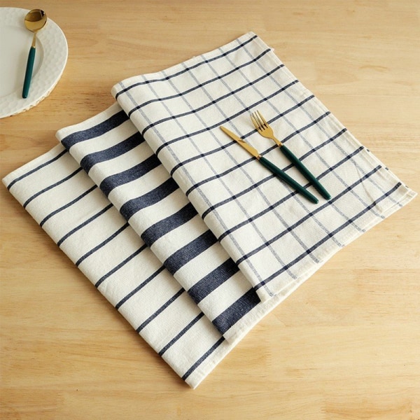 Blue Plaid-Rectangular Tablecloths Anti Stain, Washable for Decoration Household Kitchen Garden Picnic Outdoor