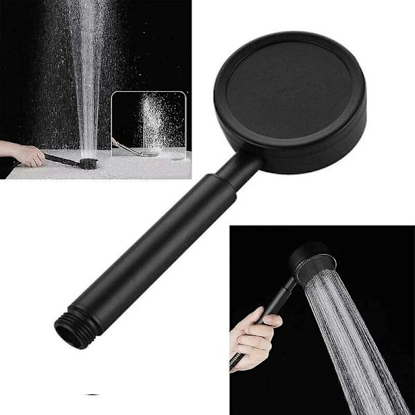 Suihkupää letkulla ja käsisuihkulla halkaisija 80 mm 1,5 m veden säästävällä ruostumattomasta teräksestä valmistetulla suihkuletkulla ja mustalla korkeapainekäsisuihkulla