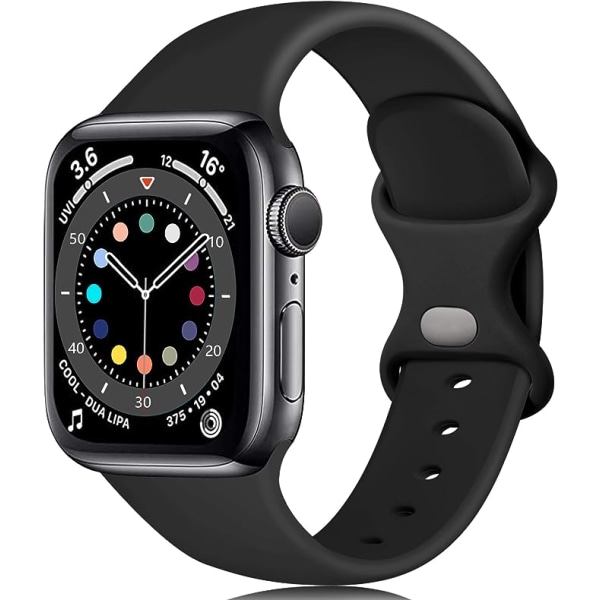 Silikonerem (sort, stor) kompatibel med Apple Watch-rem 4