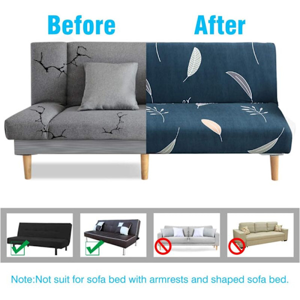 Sofaovertræk uden elastiske arme 3-personers anti-plet Salon Print overtræk 190-230cm