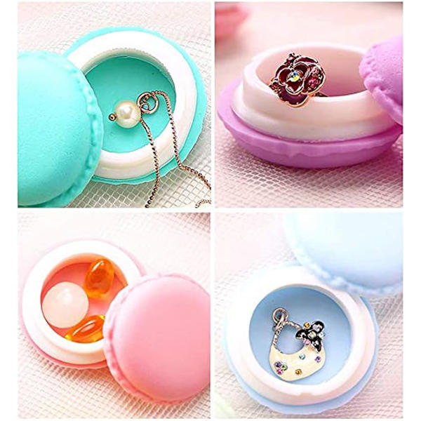 Macaron Box Liten Förvaringslåda Förvaringslådor Organizer Macarons Form för Smycken Halsband, Set om 6 Färgglada