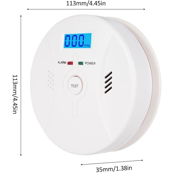 Kuliltealarm og CO 2 i 1 røgalarm Røgkombination til hjemmealarm og LED-skærm køkken kulilte- og røgalarm