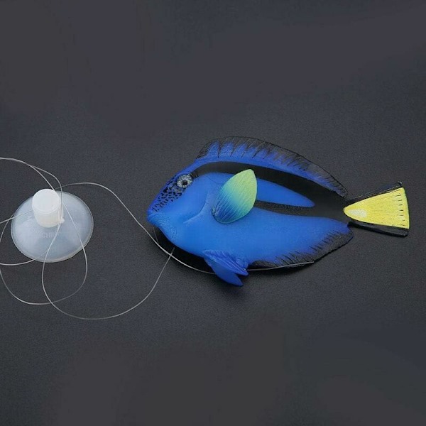 Falsk fisk ornament dekoration tropisk akvarium falsk fisk sjov lys fisk (blå),
