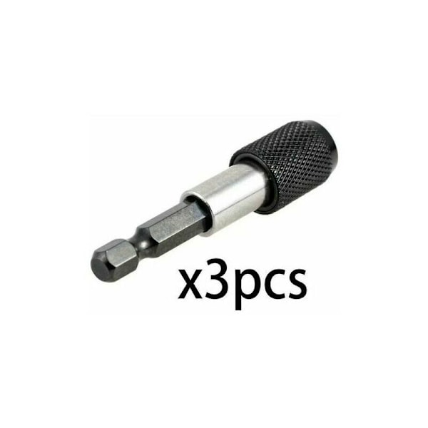 6,35 mm 60 mm hexagonal stång Magnetisk stång Magnetisk skruvmejselhandtag handtag skruvmejsel med snabb frigöringsdörr för skruvmuttrar (3 stycken)