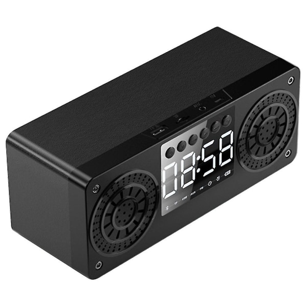 Puinen kello Bluetooth-kaiutin matkapuhelin Kotitietokone Pieni kaiutin musta