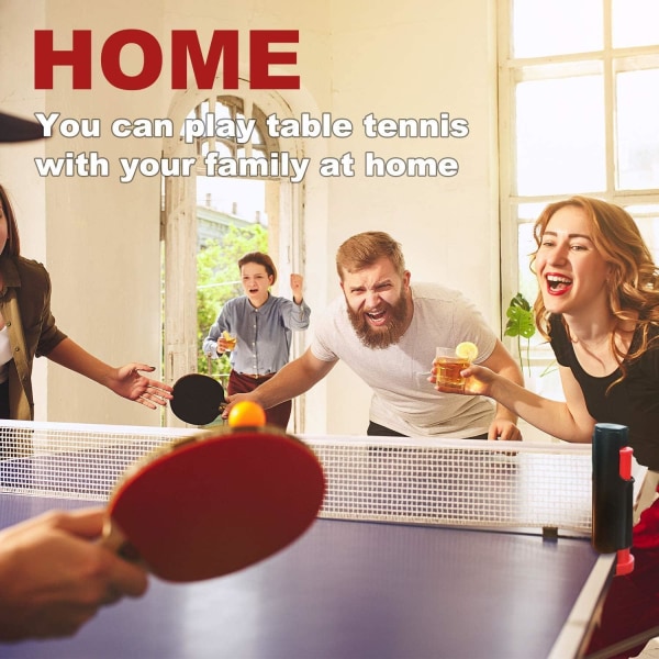 Retractable Ping Pong -verkko, kannettava pöytätennisverkon teline, täydellinen ping pong -pöytään, toimistopöytään, kodin keittiöön tai ruokapöytään