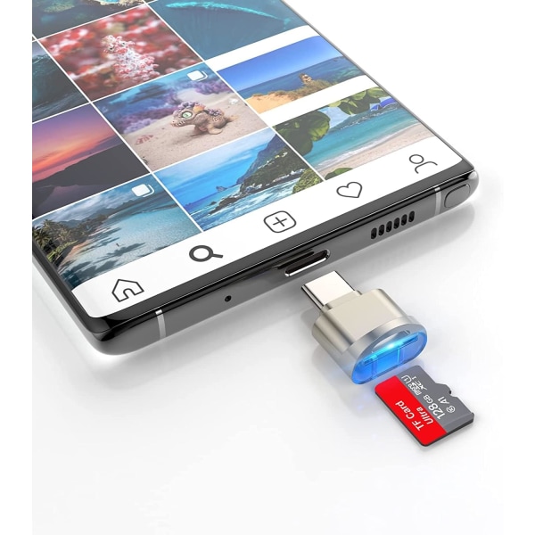 Rocketek USB C Portabel kortläsare för Micro SD-kort, USB Micro SD till Type C-adapter