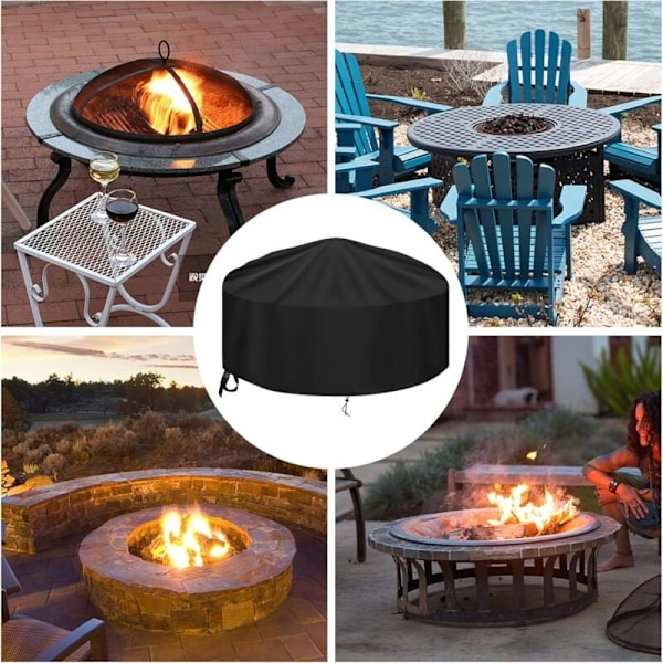 Skyddande överdrag för vattentät grill, vindskydd, rivtåligt eldfatsöverdrag, grillkaminöverdrag, brazeros (Ø77x31cm)