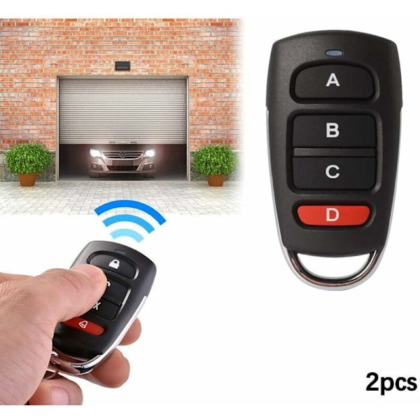Parti med 2 Universal Garageport Kloning FOB Nøglering 433 MHz 4 Kloningsknap til Garageport Elektrisk Dør osv.