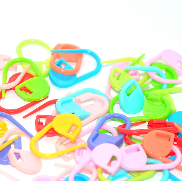 100 st Interlocking Pin Markers för stickning virkning sömnad stygn - Blandade färger