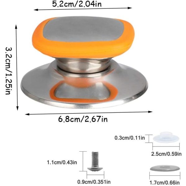 4 kpl Kattilan Kansi, Kattilan Kansipainikkeet, Kotikäyttöön Sopivat Keittiön Vaihto-osat, Yleismaailmalliset Keittiön Vaihtokahvat Kattilan Kansipainikkeen Vaihto (Punainen, Sininen, Vihreä, Oranss