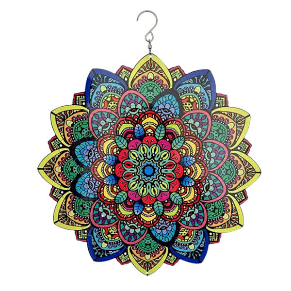 Tuulimyllyt pihalle ja puutarhaan, 12＂Mandala Metalli Ruostumaton Teräs 3D Koriste, Patio Takapiha Ulkoilutaide Ulkokoristeet Tuulimylly
