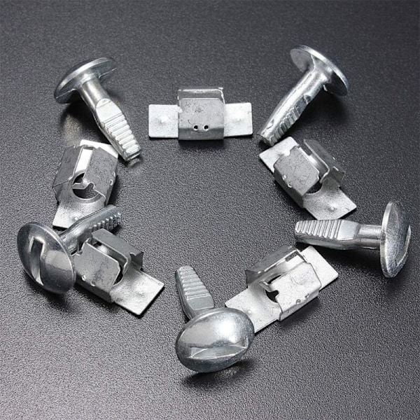Set med 5 par fixeringsklämmor i aluminiumlegering för under motorplåten, biltillbehör - reservskruv för Peugeot 206 207 406 407 807
