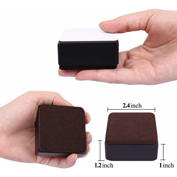 3 cm møbelrisere, 6 cm længde sengrisere, kan hæve 3 cm til sofa, seng og garderobe, sort firkant