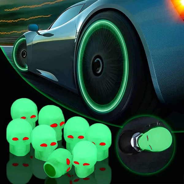 36 kappaletta auton fluoresoivia venttiilihattuja, universaalit auton fluoresoivat venttiilihatut, ABS-muovia autoon, pyörään, moottoripyörään, vihreä