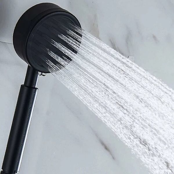 Suihkupää letkulla ja käsisuihkulla halkaisija 80 mm 1,5 m veden säästävällä ruostumattomasta teräksestä valmistetulla suihkuletkulla ja mustalla korkeapainekäsisuihkulla