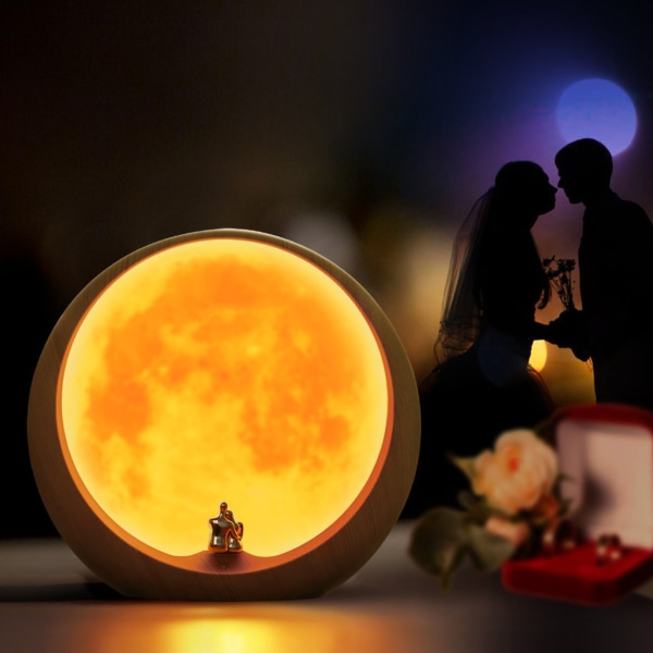Måne ambient lys, skjult månelampe scene atmosfære lampe, egnet for jubileumsbryllup Valentinsdag gave kreativ kunstdekorasjon,