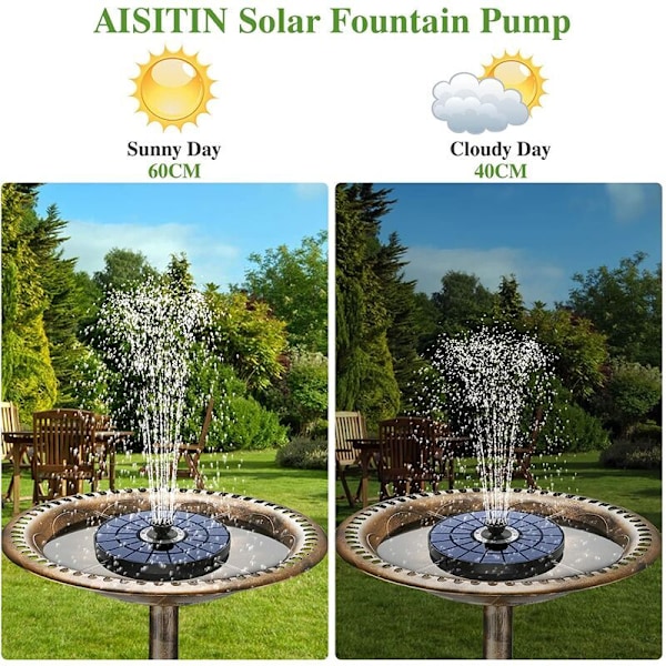 LED solfontän för utomhusbruk, 3W flytande poolpump med batteri, färgglada LED-lampor och 7 munstycken för utomhusträdgård