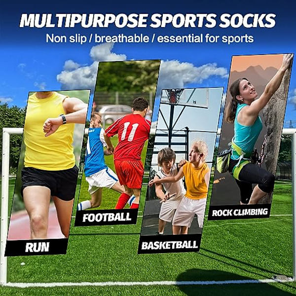 2 par Anti-Slip Fodboldsokker Unisex Sportsokker Anti Vabler Basketball Hockey Vandring Trekking Åndbare Sportsokker Til Mænd Kvinder