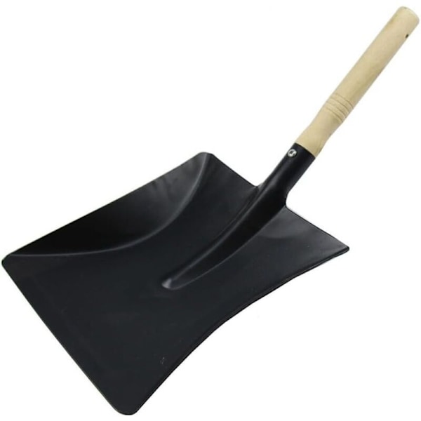 Metallspade for pipe - rengjøringsverktøy med trehåndtak - stål pipe spade - askespade