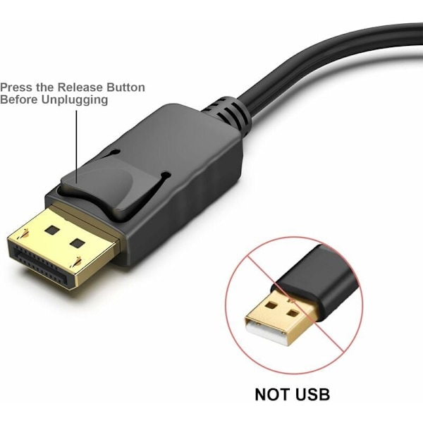 1 kpl DisplayPort–HDMI-sovitin, DP-muunnin (Display Port) uros–naaras HDMI-liittimeen audiolla Lenovolle, Dellille, HP:lle, ASUSille ja muille merkeille