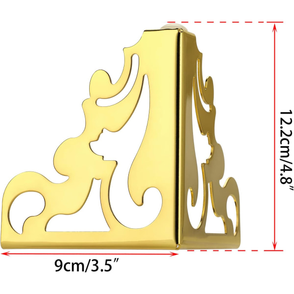 Sæt med 4 12 cm moderne metalsofaben til TV-skab, puf, skab, guld