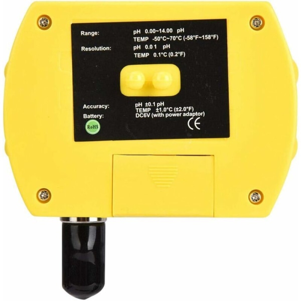 Vattenkvalitetsanalysator Vattenkvalitetsmonitor Bärbar pH-testare Hög noggrannhet PH-mätare Skärm (220V EU-adapter)