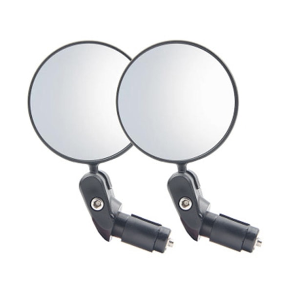 Black Bar End Mirrors, HD Glass Convex Lens Bike Mirror, 2 Bike Safety Mirrors, Adjustable Handlebar Wider View for Scooter MTB Road