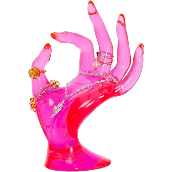 Käsin muotoiltu sormusteline korunäytön organizer rannekoru sormus watch tukee esteettistä sisustusta huoneen sisustus (ruusunpunainen