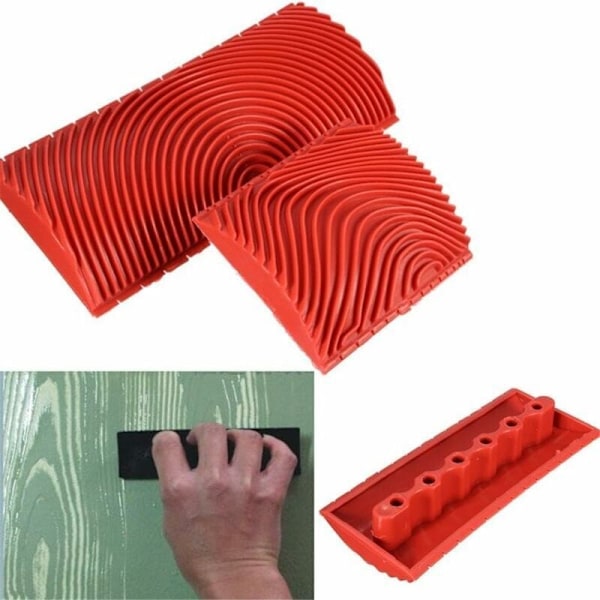 Imitationsverktyg för träådring DIY Effekt Målning 3 tum 6 tum väggdekorationsverktyg, Silikon Dr. Roll Borste Gråningsverktyg För Hem Broan
