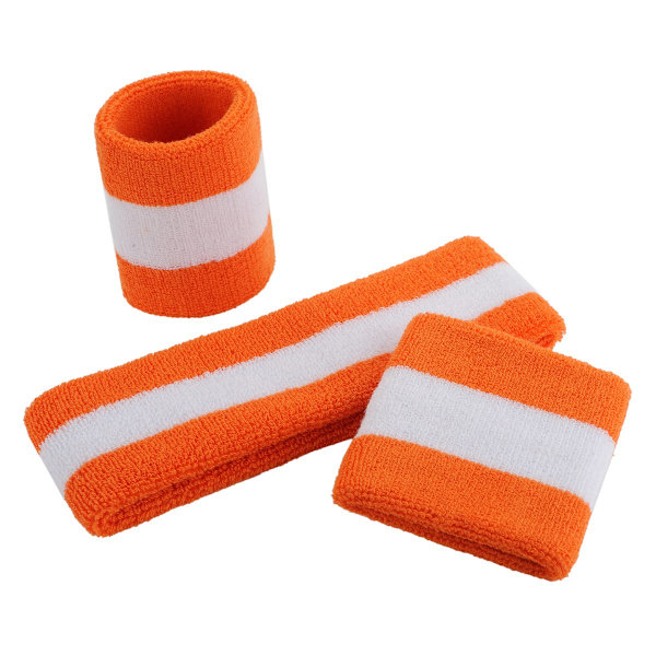 Hikinauhasetti (3 kpl) Urheilupannat Rannehihnat Hikinauhat Froteekankainen Rannehihnat Urheiluhinaukset ja -pannat (Oranssi Valkoinen Oranssi)
