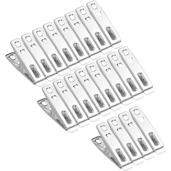 20-pakning rustfrie klesklyper, multifunksjonelle sklisikre metallklyper, sokkeklyper, miniklyper