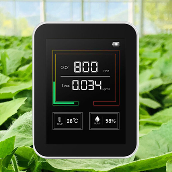 Luftkvalitetsdetektor K03 för hemmet, temperatur- och fuktighetstestare, multifunktionell LCD-skärm med bakgrundsbelysning för C02