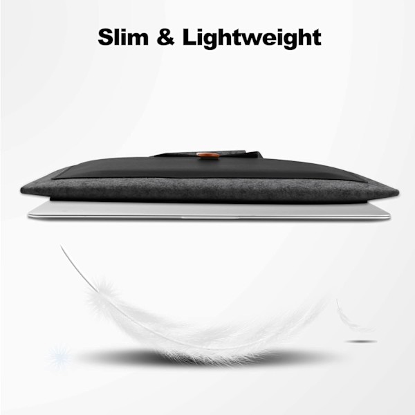 Laptopväska 15 tum, mörk filt + svart