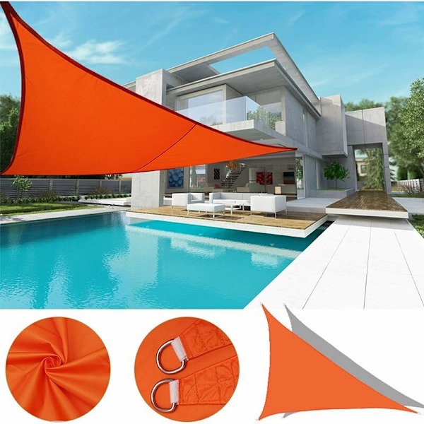 Skyggesejl i rette vinkler 3 x 4 x 5 m med 3 snore, til have, terrasse, fest, gårdhave, camping