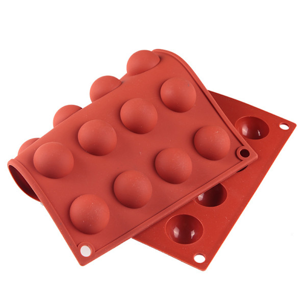 Mini 24-hullet halvrund silikoneform, 1 pakke halvrunde silikone bageforme til fremstilling af gelé, chokolade og kage