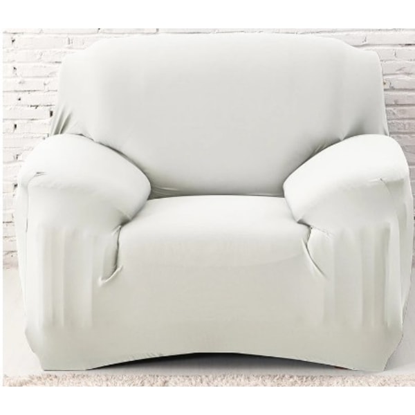 Vit stretchig polyester soffa fåtölj överdrag dekor vardagsrum dammsäker sofföverdrag och skydd