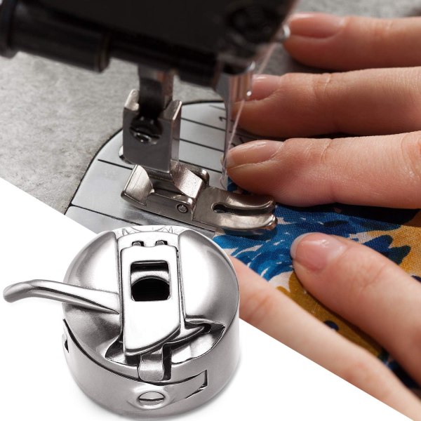 Forsiden af ​​symaskinens spolekasse er udstyret med plet
