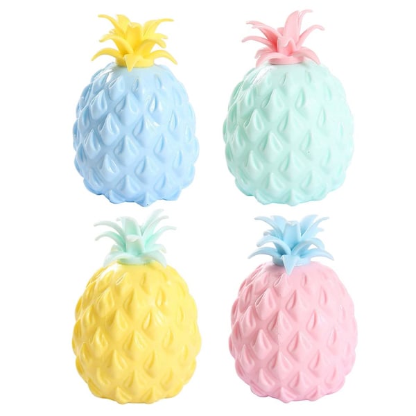 Explosive Fruit Pineapple Pinch Music, Fidget Toys, Stress Ball Decompression Toys for Autistic Patients, 4-Pack