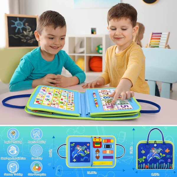 2023 Busy Montessori Board for Kids, 5 Layers Montessori Board, Activity Board, Learning Life Skills Educational Toy Gift for Kids Baby 1-4 Years Ol