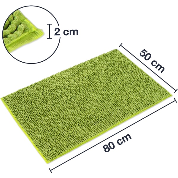 Vihreä kylpymatto - Moduulisetit - Liukumaton, imukykyinen ja pehmeä - 50x80cm