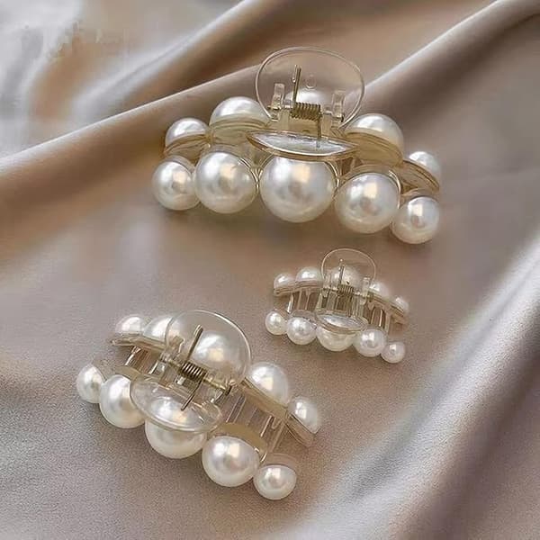 (Sett med 4) Perle hårklips Solid Barrettes Non-Slip Barrettes Bursdagsgaver til mor kone datter kjæreste