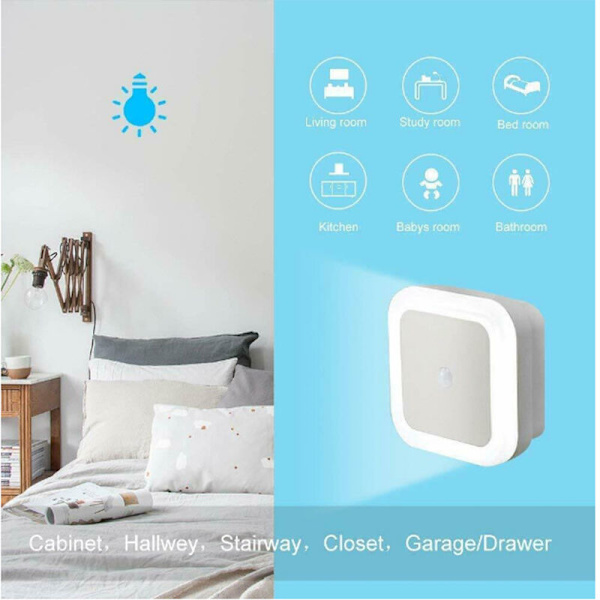 2 st LED energibesparande nattlampa, varmt vitt ljus, barns sovrum korridor trappor, HANBING