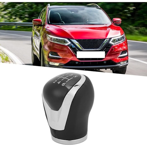 6-växlad Växelspaksknopp, Manuell Bil Växelspak Huvud Ersättning för Nissan Qashqai J11 X‑Trail T32
