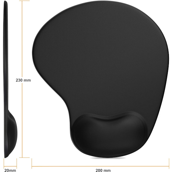 Ergonomiskt gel handledsstöd musmatta - Bekväm musmatta för kontoret - Gel handledsstöd - Mus och tangentbord
