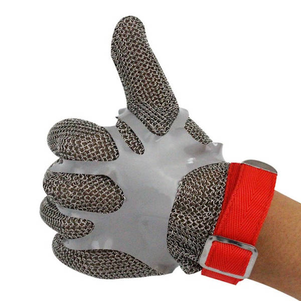 Antiskjærende hansker 304 rustfritt stål ringhansker, anti-motorsag felling maskiner, anti-kutt nivå 5(XS)
