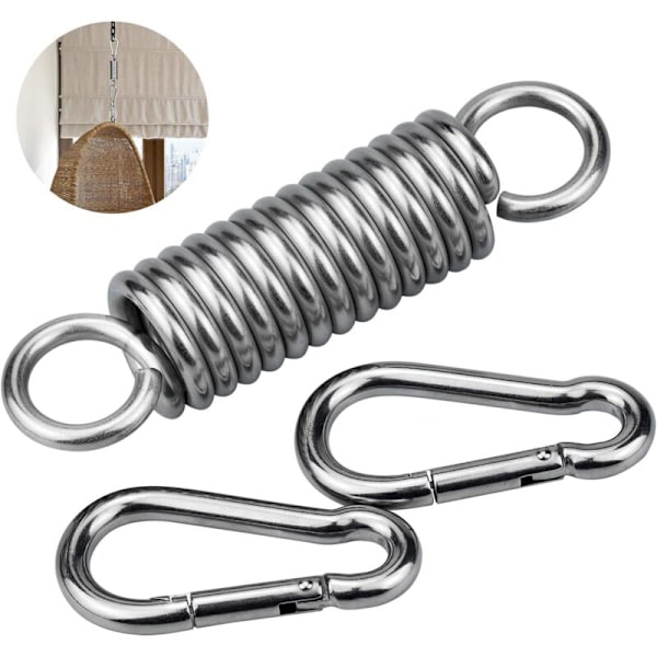 Hängande fåtölj, svängande fjäder med 2 karbinhakar, stålfjäder för hängstol, hängande stol, hängstol, hängstol, hängstol, yoga