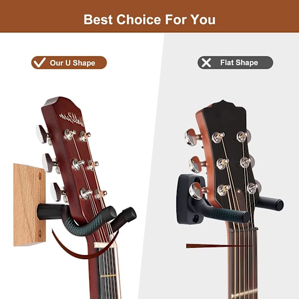 Veggmontert gitarstativ, 3 deler klassisk gitarholder for bass, akustisk gitar, banjo, mandolin, universal tre gitartilbehør justerbar G