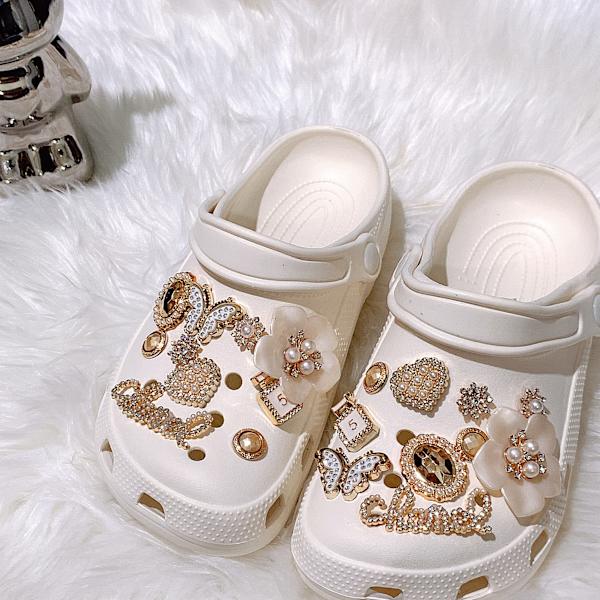 Kukat Bling Kengän Koristeet Tarvikkeet Tytöille Ja Naisille Tukkeja Sandaalit, Muoti Timantti Emali Helmillä Ketjut Juhla Suosikit Syntymäpäivälahjat Tukki Ch